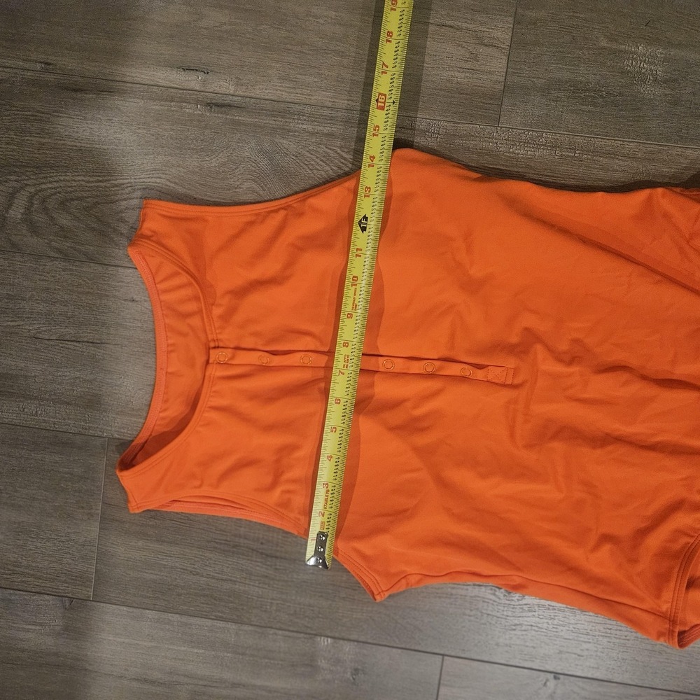 Andie One Piece Swimsuit Womens Size Orange Tank Button Front Lined - Picture 2 of 5